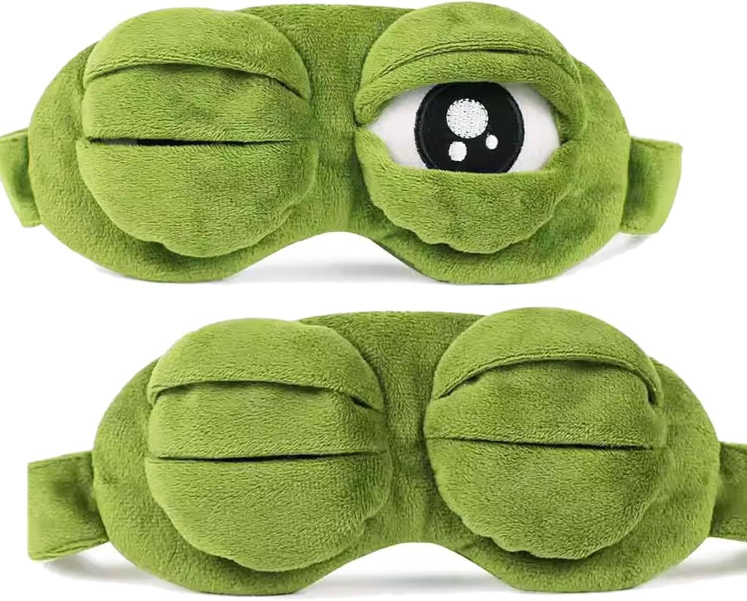 Travel Accessories Eye Mask - 3D Sad Frog Sleep Mask Natural
