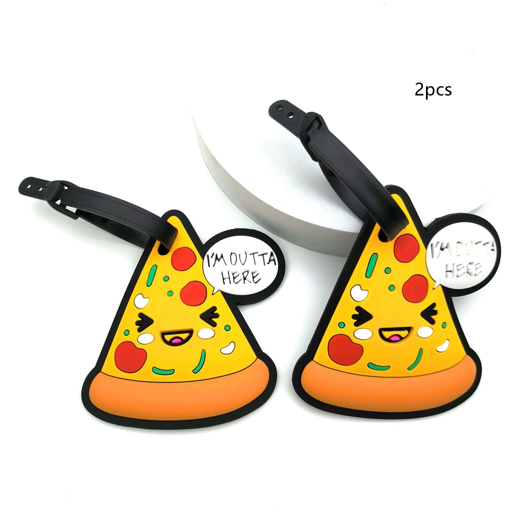 Travel Accessories Essentials - 2pcs Delicious Food Pizza Luggage Tag