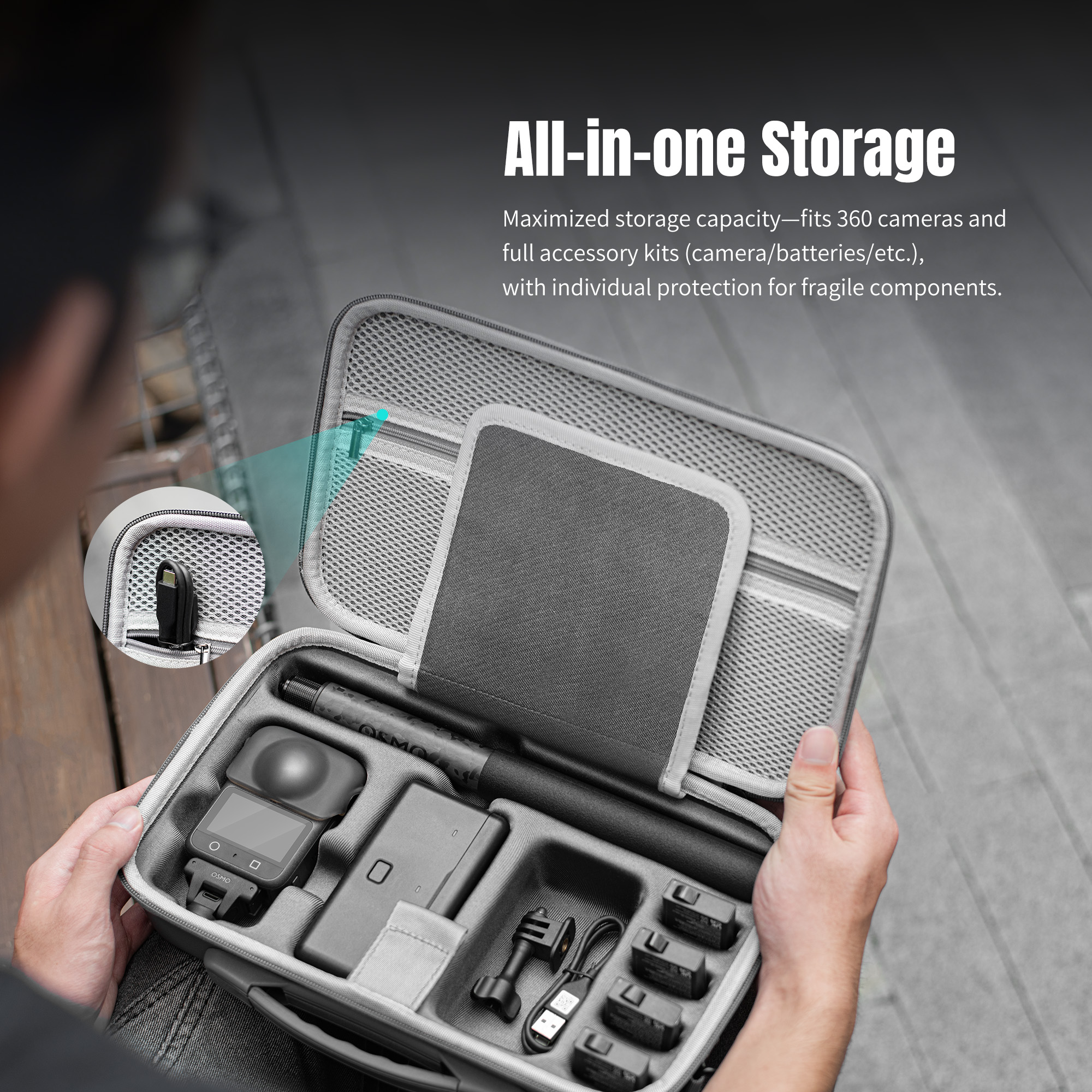 Travel Accessories Bag - For DJI OSMO 360 Travel Carrying