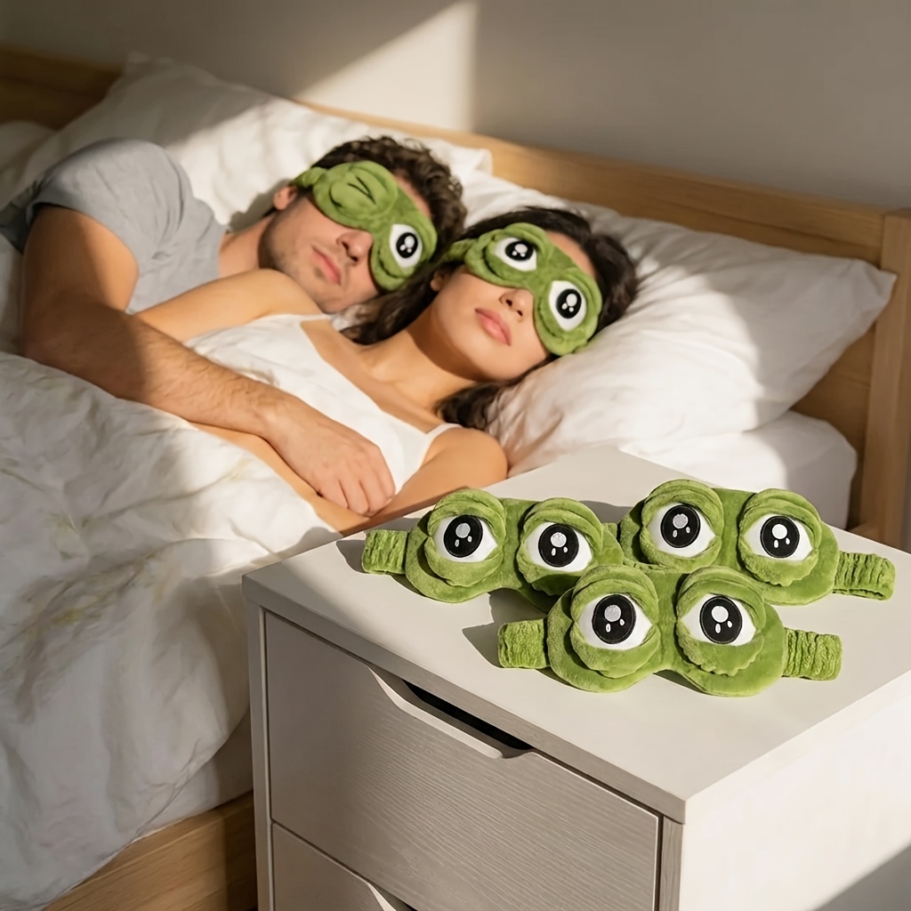 Travel Accessories Eye Mask - 3D Sad Frog Sleep Mask Natural