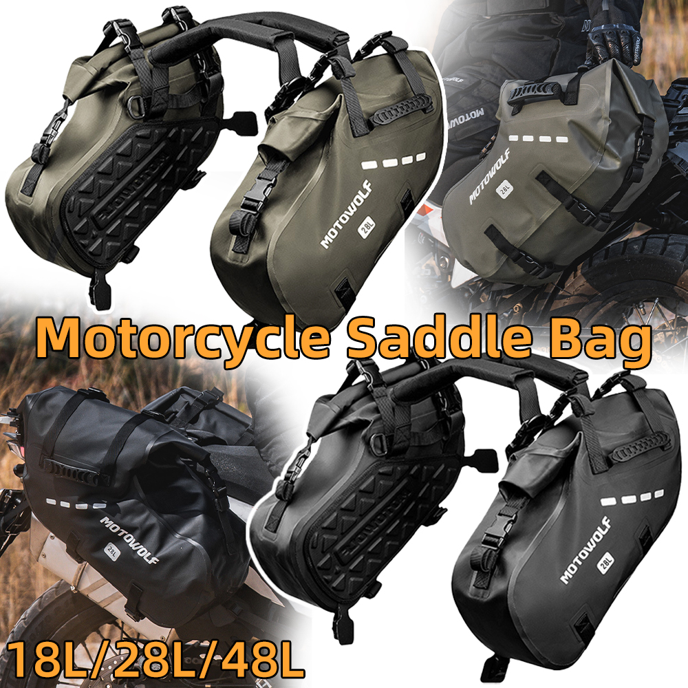 Travel Accessories Gadget - Waterproof Motorcycle Saddle Bags 18L 28L