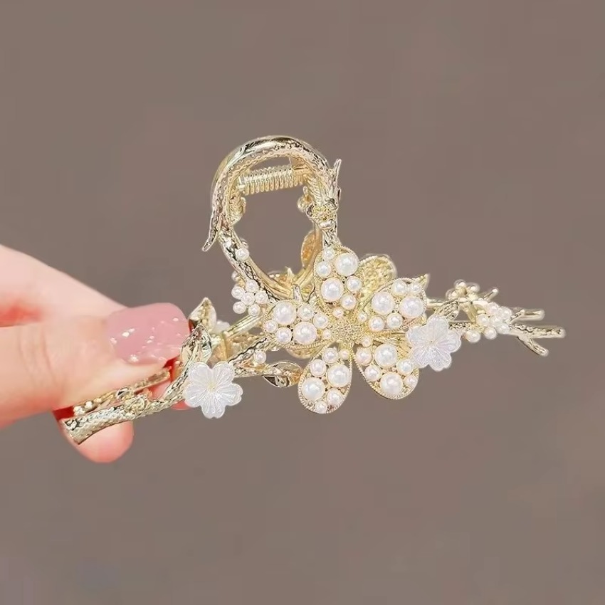 1 Pcs Metal Hair Claw Pearl Ha - Travel Accessories For Girls のレビューと価格