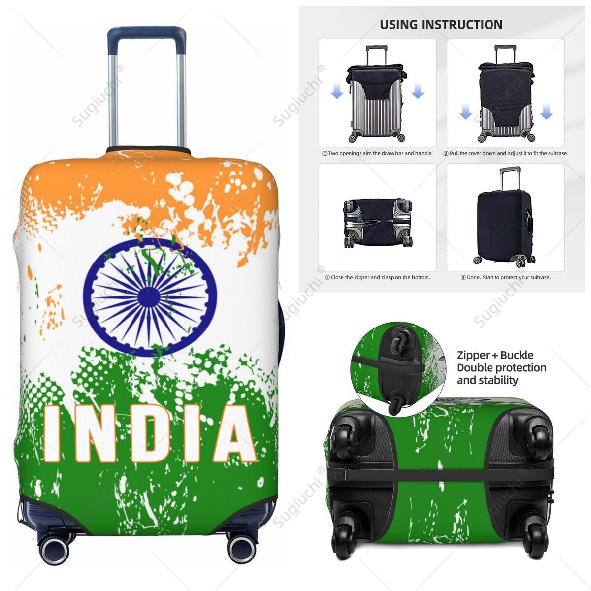 India Flag Luggage Cover Suitc - Travel Accessories India のレビューと価格