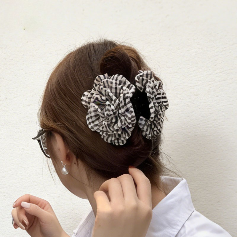 Luxury Houndstooth Flower Hair - Travel Accessories For Girls のレビューと価格