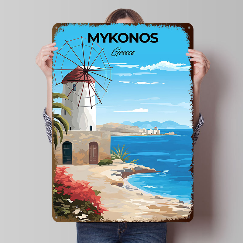 Mykonos Greece Travel Poster C - Travel Accessories Greece のレビューと価格