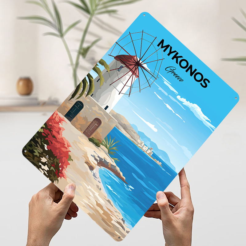 Mykonos Greece Travel Poster C - Travel Accessories Greece のレビューと価格