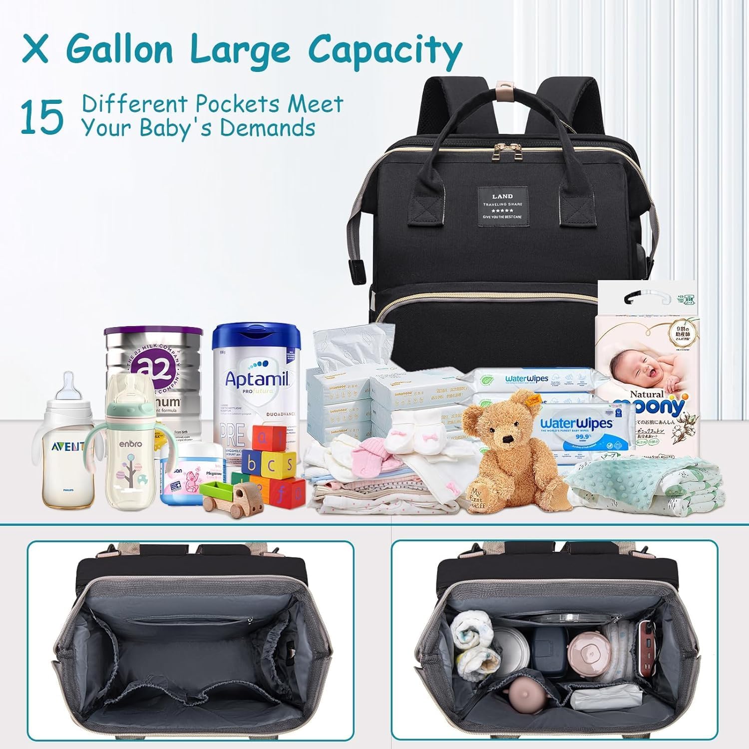 Baby Diaper Bags Backpack Larg - Travel Accessories Toddler のレビューと価格