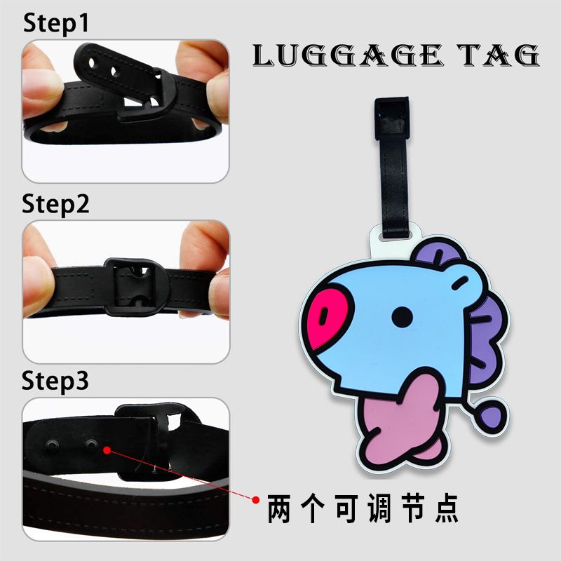 BT21 cartoon cute keychain Kaw - Travel Accessories Bag のレビューと価格