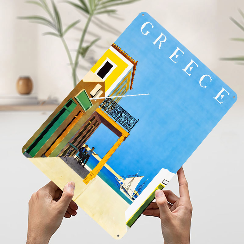 Greece Travel Metal Poster Cus - Travel Accessories Greece のレビューと価格