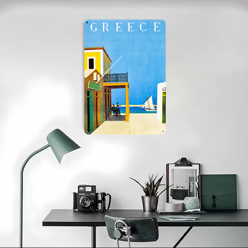Greece Travel Metal Poster Cus - Travel Accessories Greece のレビューと価格