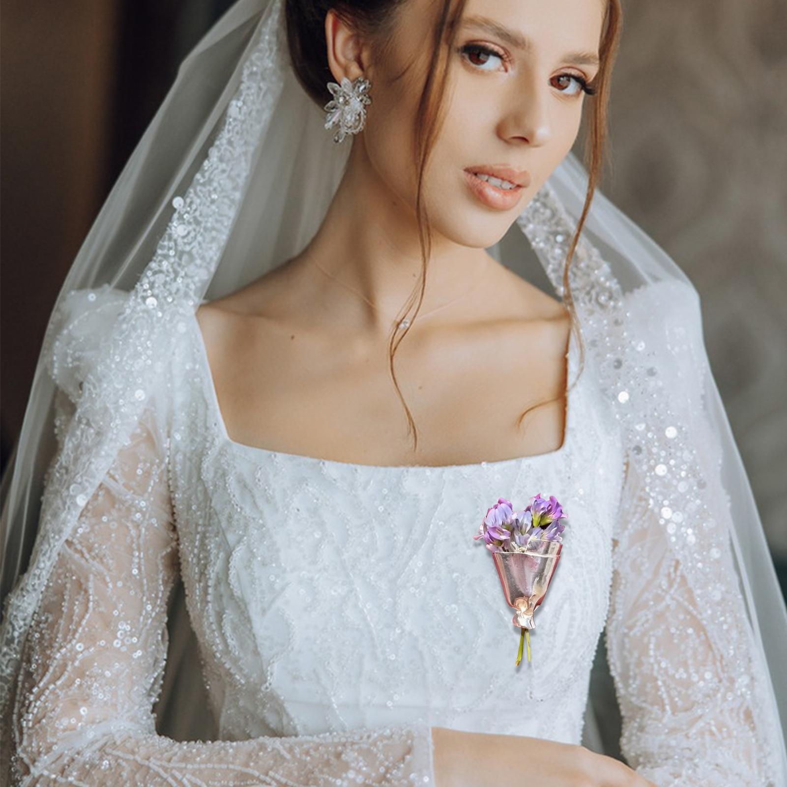 Bouquet Holder Lapel Pins Wedd - Travel Accessories India のレビューと価格