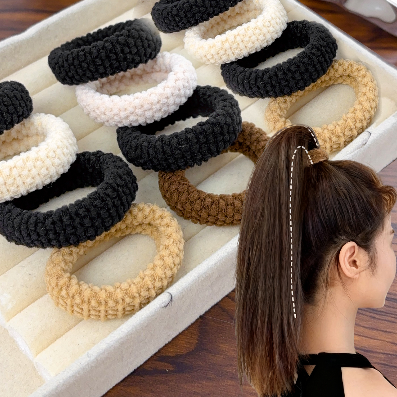 Seamless Hair Ties Thick Elast - Travel Accessories For Girls のレビューと価格