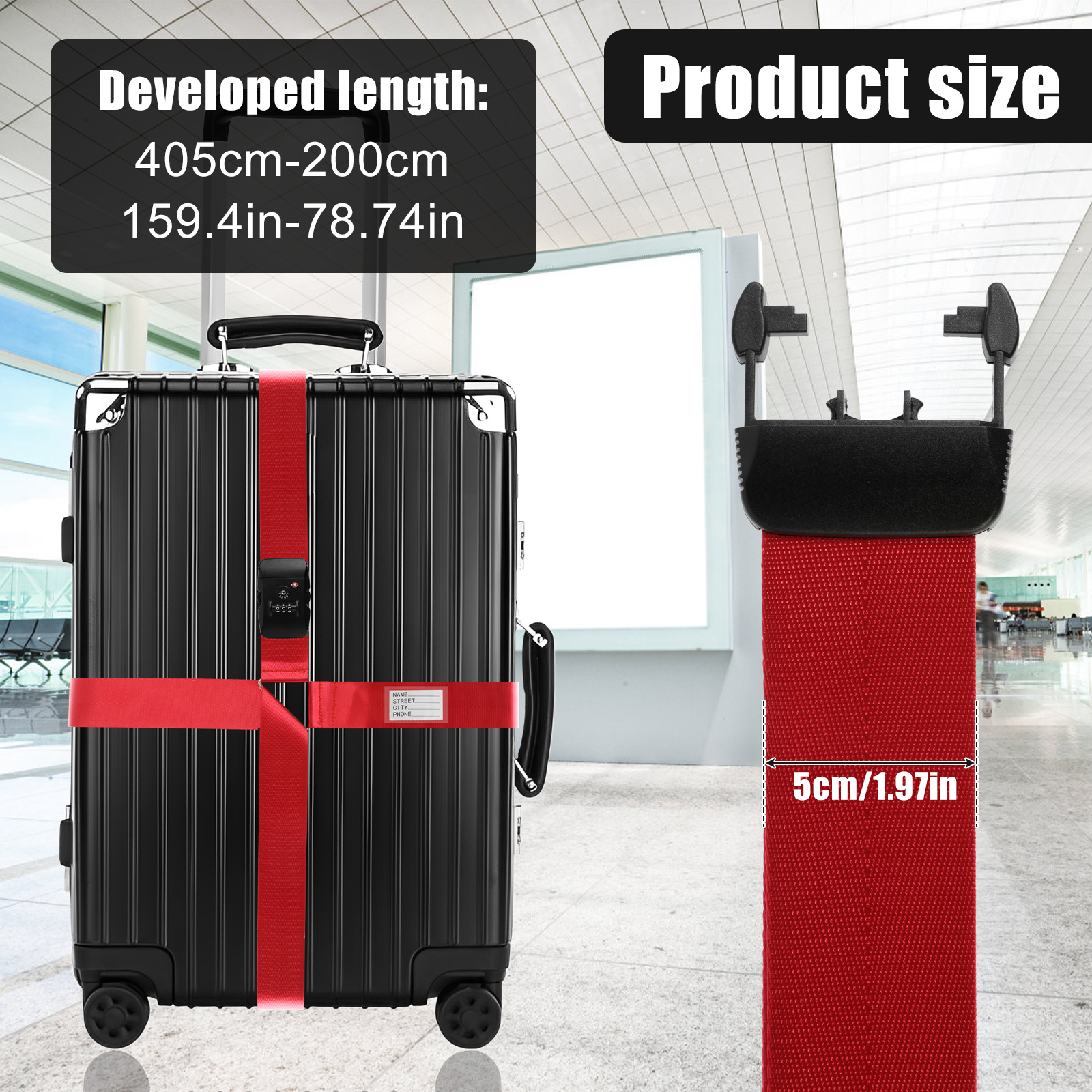 Adjustable Length Luggage Pack - Travel Accessories Essentials のレビューと価格