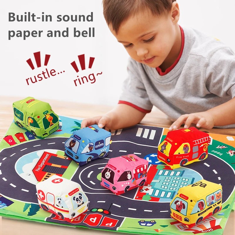 Soft Fabric Car Toy Set for Ba - Travel Accessories Toddler のレビューと価格