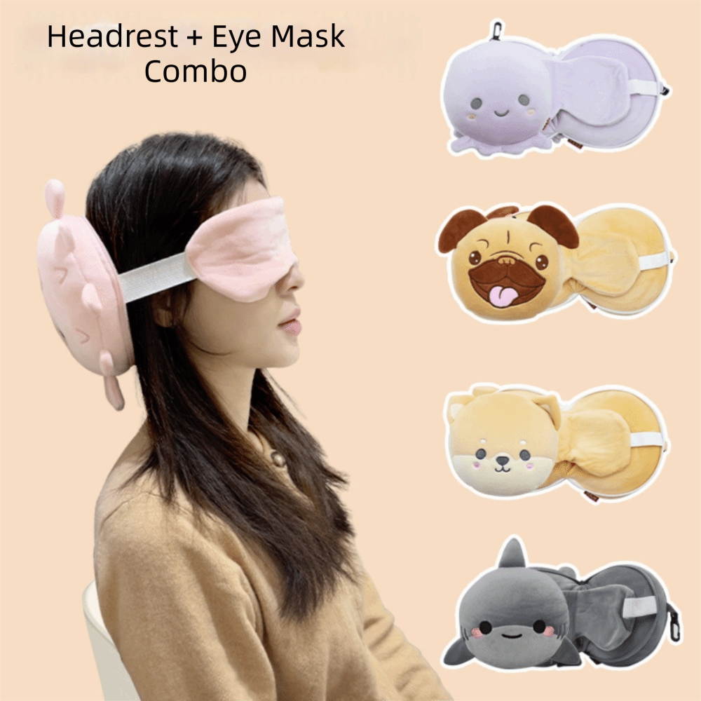 Cute 2 in 1 Neck Pillow Cartoo - Travel Accessories Eye Mask のレビューと価格